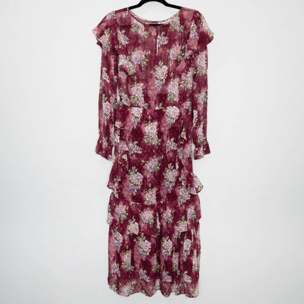 LoveShackFancy Sonia Silk Floral Midi Dress K31 - Picture 6 of 11